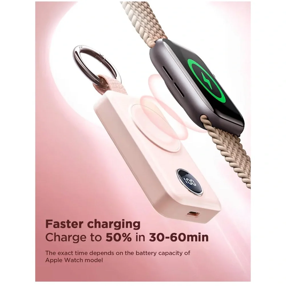 Portable Charger for Apple Watch, 2000Mah Magnetic Wireless Power Bank Fast Char